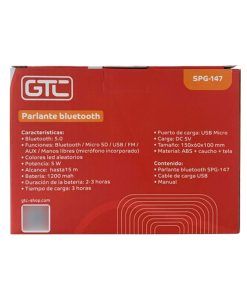 Parlante Bluetooth Gtc Portatil Con Luces Rgb Led Spg 147 - Imagen 6