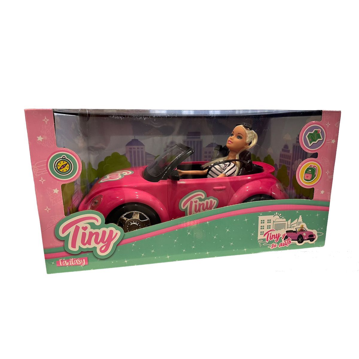 Muñeca Tiny Fantasy Y Su Auto New Beetle Descapotable 35x21x20 54536