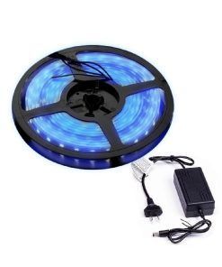 Tira Led 5m Luz Azul Fija Con Transformador Sin Gtia Suono
