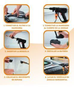 Hidrolavadora Portatil A Bateria 240w - Imagen 5