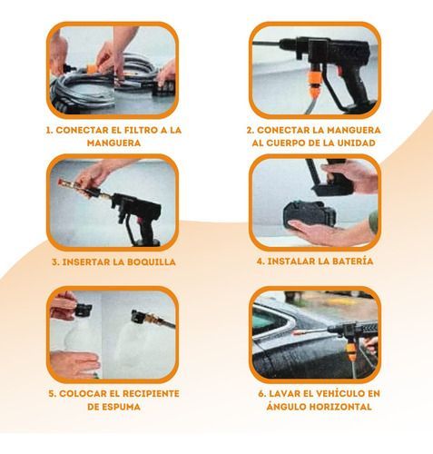 Hidrolavadora Portatil A Bateria 240w - Imagen 5