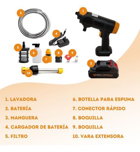 Hidrolavadora Portatil A Bateria 240w - Imagen 6