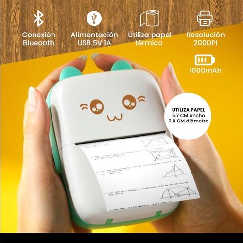Mini Impresora Termica Bluetooth Recargable Rosa - Imagen 6