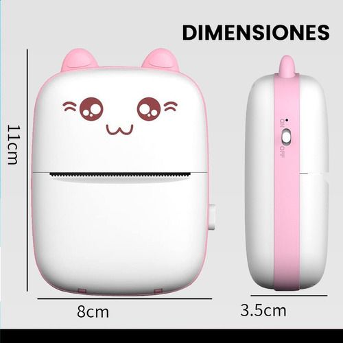 Mini Impresora Termica Bluetooth Recargable Rosa - Imagen 5