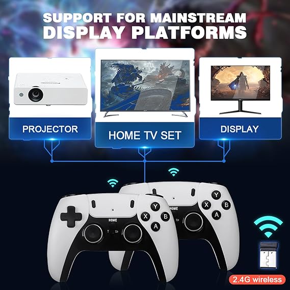 Consola Video Juegos Hdmi 2 joystick Inalambricos 2.4g 4k 3d Sticker Pro - Imagen 2