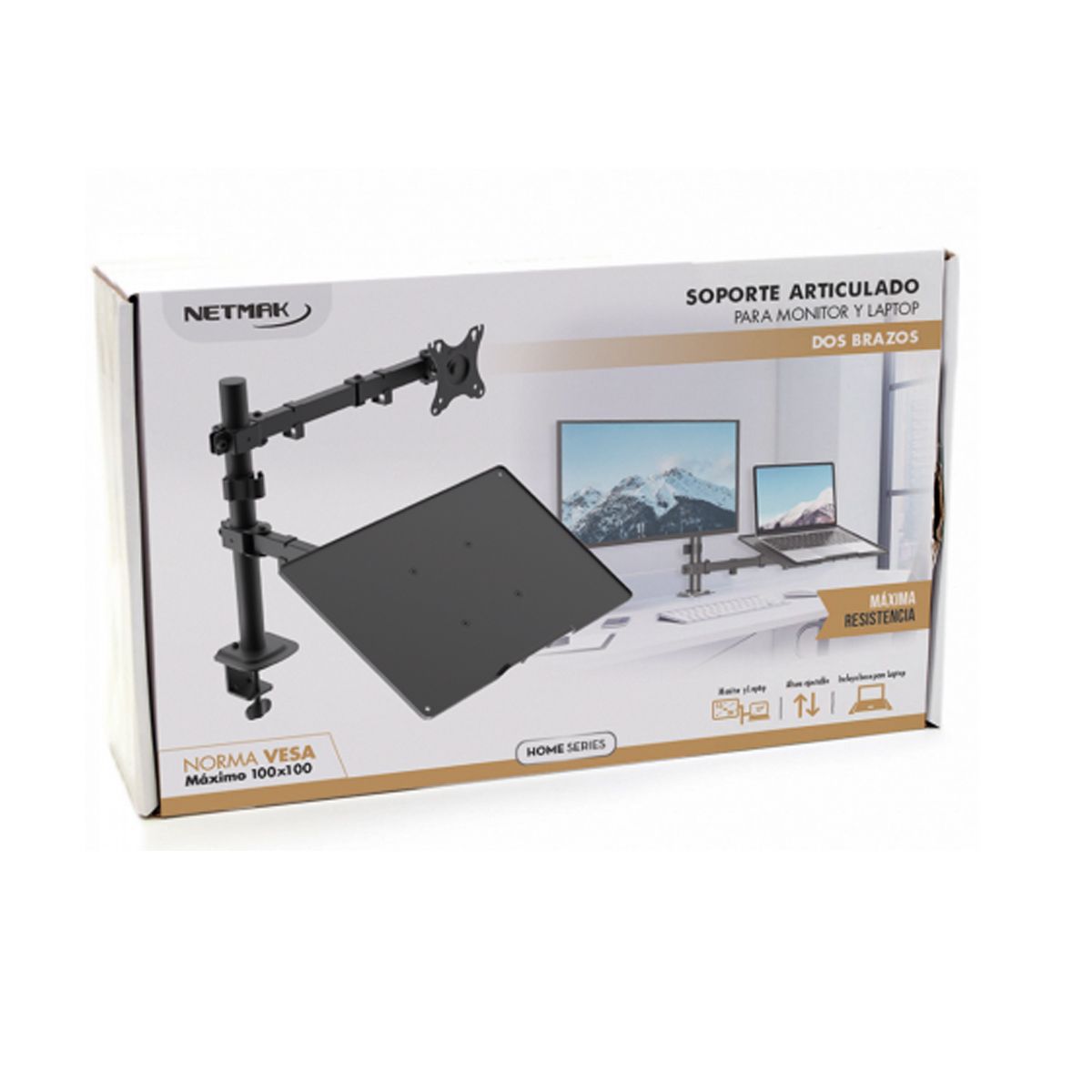 Soporte Articulado Para Monitor 13" A 32" Y Notebook Hasta 17" St26 Netmak - Imagen 4