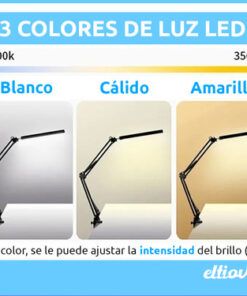 Alternative view of Velador Led 35cm Retractil Articulado Altura 75cm Con Morsa Time