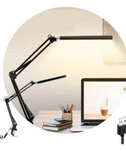 Velador Led 35cm Retractil Articulado Altura 75cm Con Morsa Time