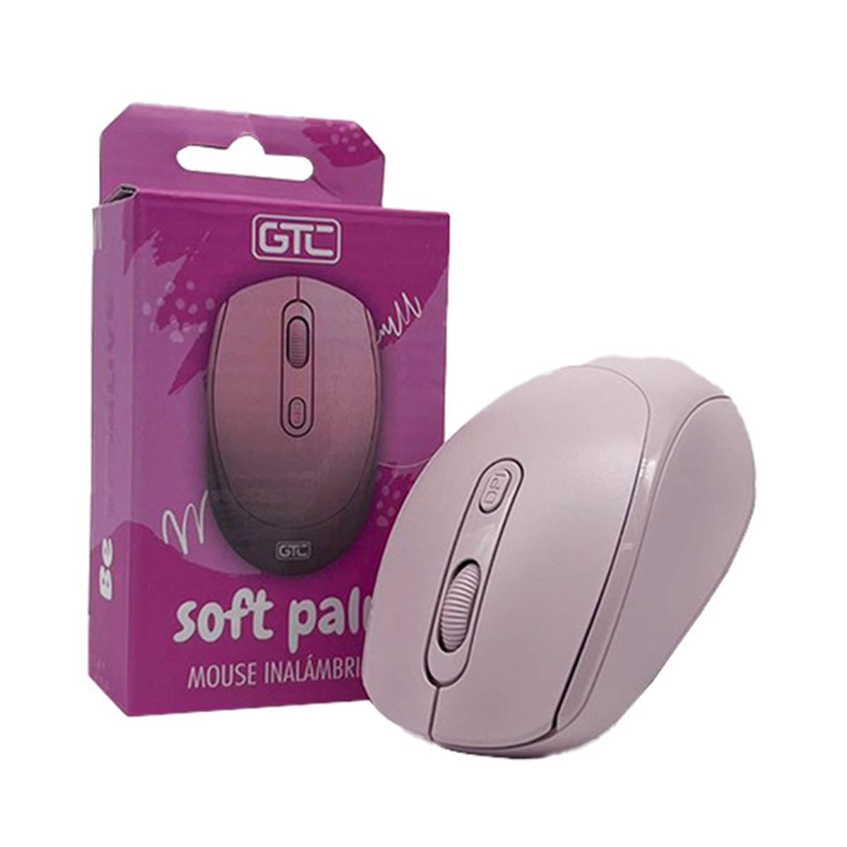 Mouse Inalambrico Mig 123 Soft Palm Rosa Gtc - Imagen 2