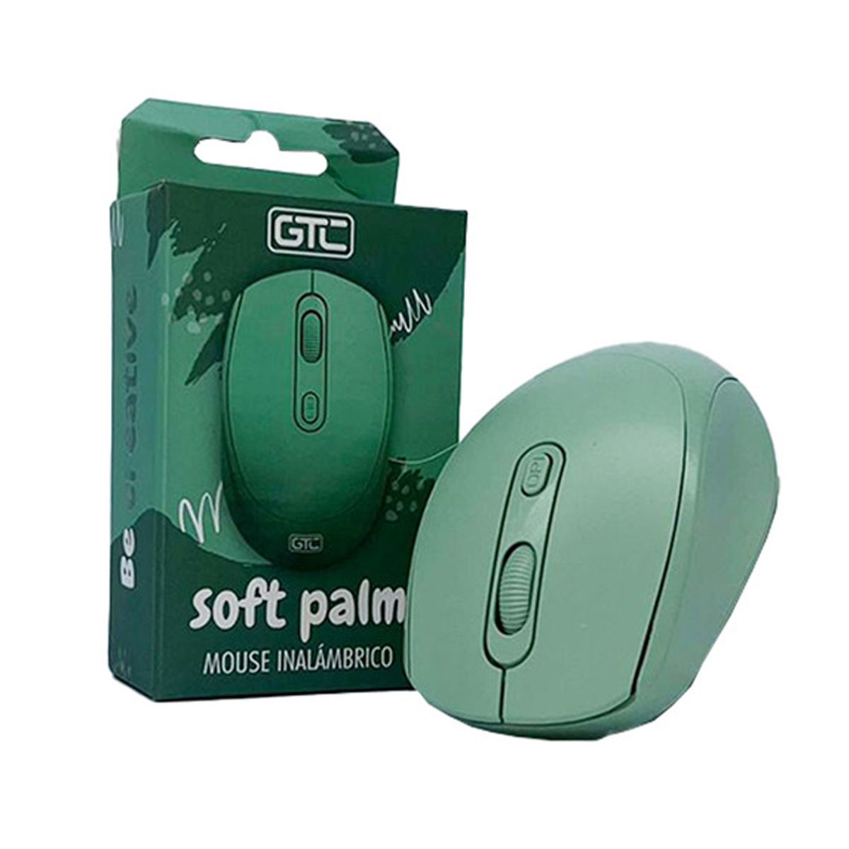 Mouse Inalambrico Mig 123 Soft Palm Verde Gtc - Imagen 2