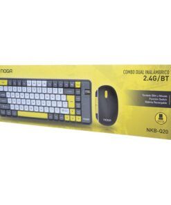 Combo Mini Teclado + Mouse Inalambrico Y Bluetooth Q20 Amarillo Noga - Imagen 2