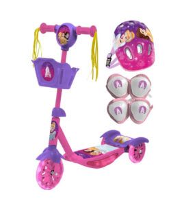 Monopatin Princesas Disney Con Luz Y Sonido + Kit De Proteccion 61x60x16 12236
