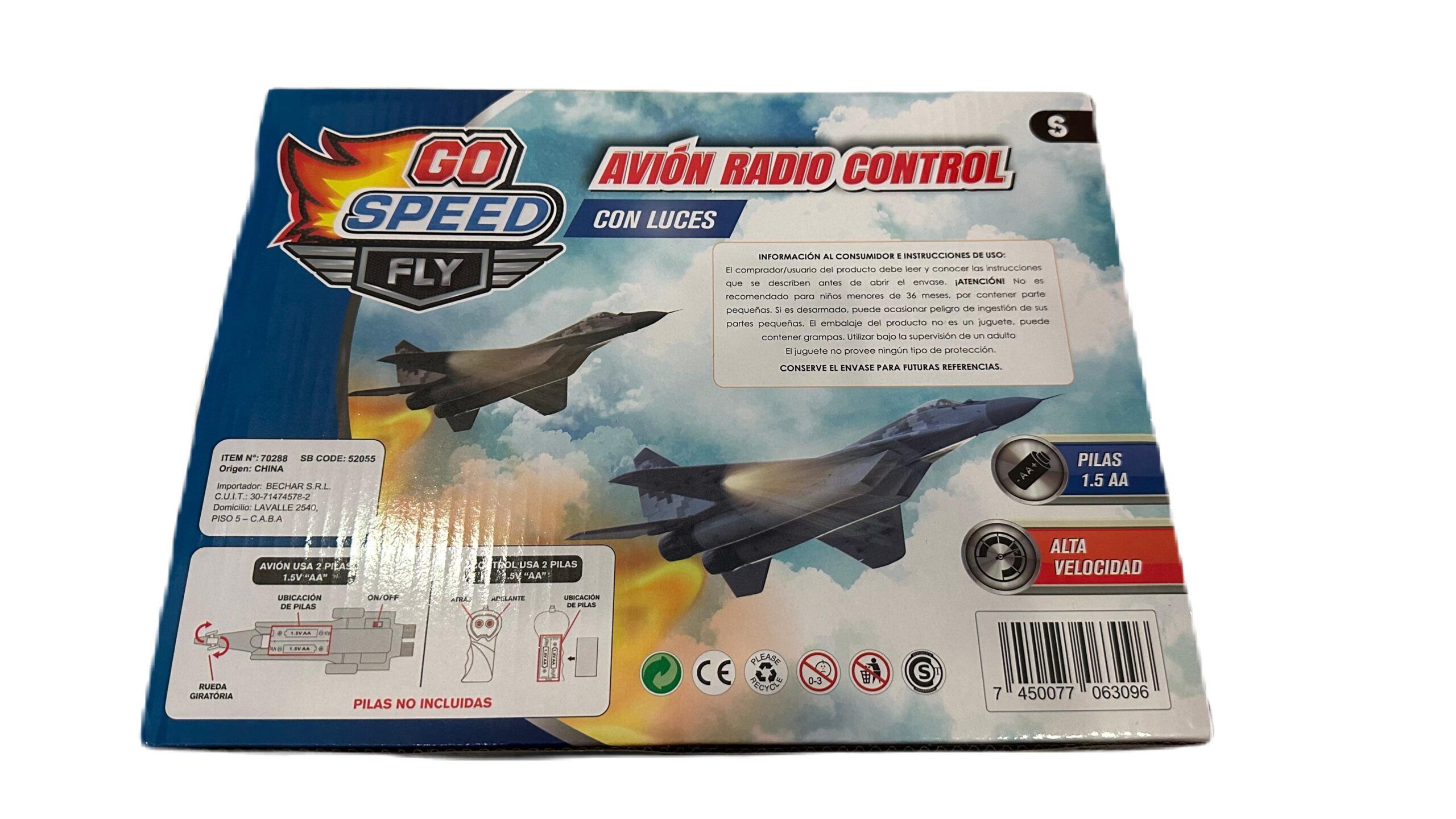 Avion Guerra A Control Remoto Con Luces Good Speed 52055 32x28*8 - Imagen 3