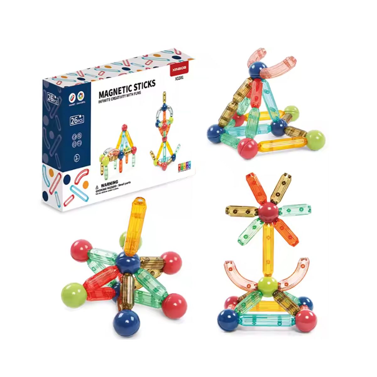 Juego De Bloques Magneticos 26 Pzas 27x17x5 55196