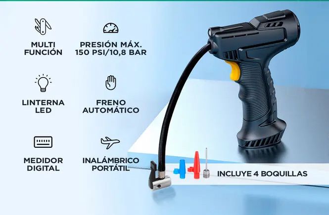Pistola Compresor De Aire Digital Recargable Acc0131 Suono - Imagen 3