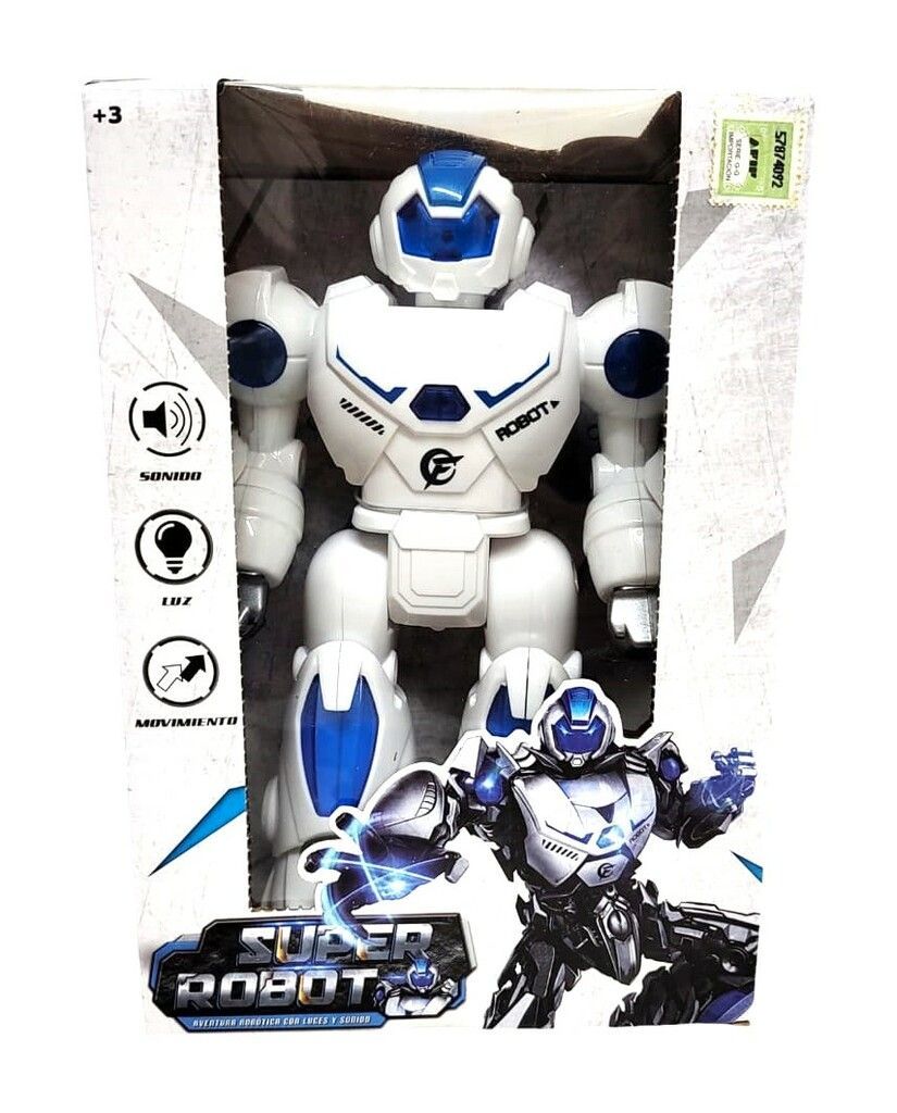 Robot Con Movimiento Luz Y Sonido Azul 23x16x9 54941 - Imagen 3