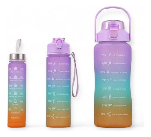 Botella Motivacional X 3 Unidades Doble Pico - Imagen 2