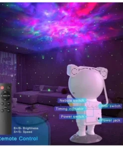 Alternative view of Lampara Proyector Astronauta con control remoto