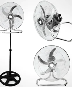 Ventilador De Pie 18" 3 En 1 90w Rejilla Y Aspa Metalicas OM