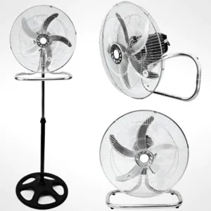 Ventilador De Pie 18" 3 En 1 90w Rejilla Y Aspa Metalicas OM