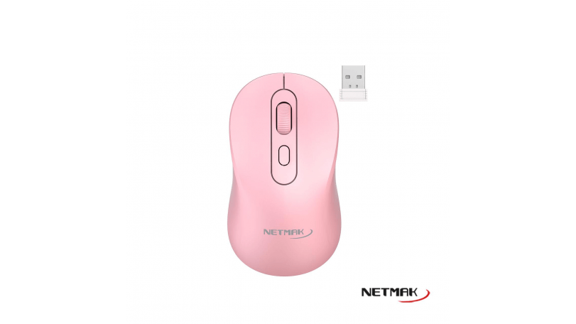 Mouse Inalambrico + Bt5.2 Recargable 640 Rosa Netmak