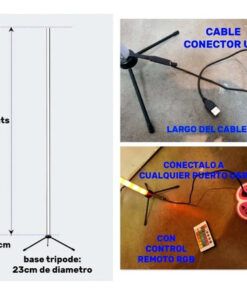 Lampara Led Esquina Rgb 104cm Con Control Remoto - Imagen 5