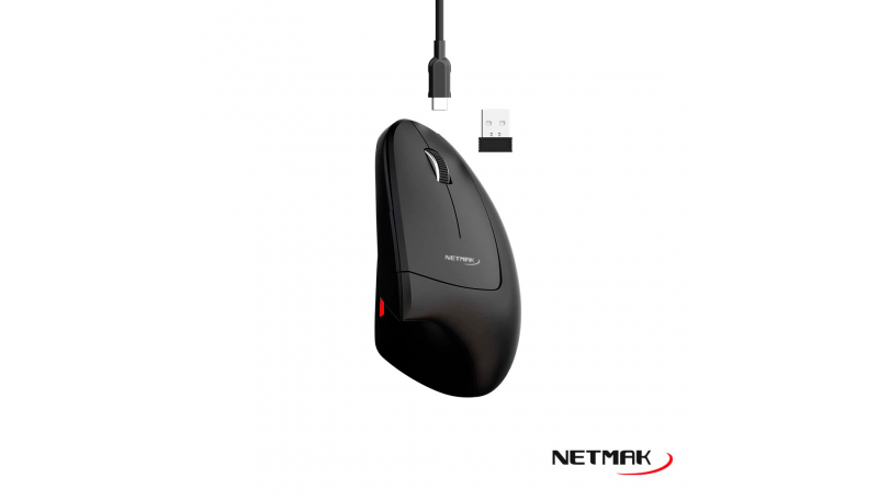 Mouse Inalambrico Vertical Recargable Ergo Netmak - Imagen 2
