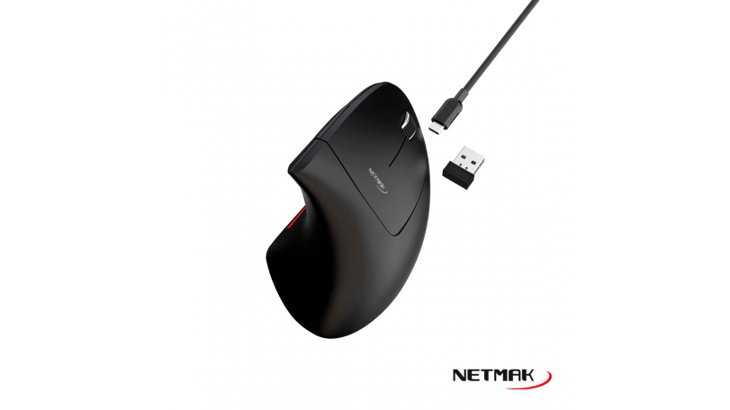 Mouse Inalambrico Vertical Recargable Ergo Netmak - Imagen 3