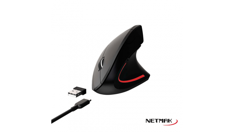 Mouse Inalambrico Vertical Recargable Ergo Netmak - Imagen 5