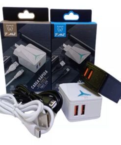 Pack X 20 Cargador 3.1 + 2 Usb Con Cable Desmontable Tipo C Time - Imagen 2