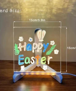 Pizarra Magica Luminosa 15x15 Cm Luz Led Usb Acrilico - Imagen 4