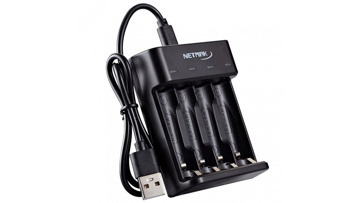 Cargador Rápido De Pilas AA - AAA CH4 Netmak - Imagen 4
