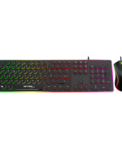 Combo Multimedia Rgb Gamer Teclado + Mouse Teclas Redondas Vortex Netmak