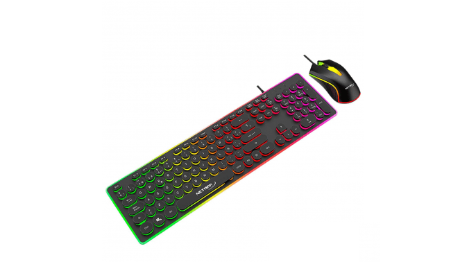 Combo Multimedia Rgb Gamer Teclado + Mouse Teclas Redondas Vortex Netmak - Imagen 2