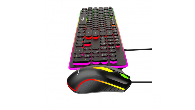 Combo Multimedia Rgb Gamer Teclado + Mouse Teclas Redondas Vortex Netmak - Imagen 3