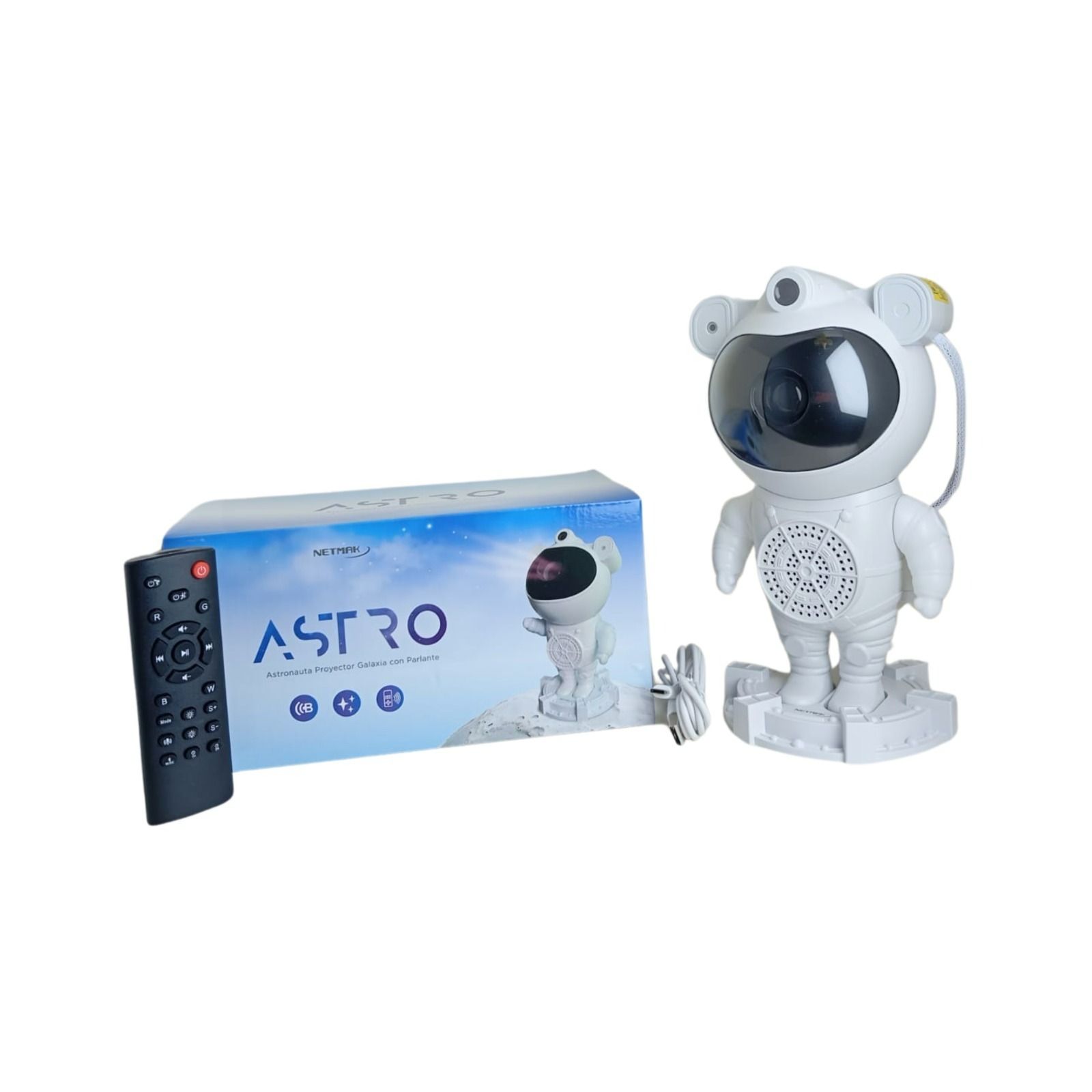 Lampara Proyector Astronauta Bluetooth Con Parlante Astro Netmak - Imagen 2