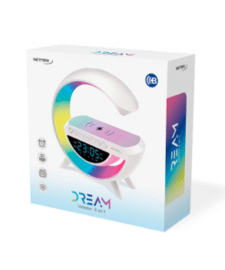 Parlante Bt Velador Led Reloj Despertador Forma G Dream 6 En 1 Netmak - Imagen 2