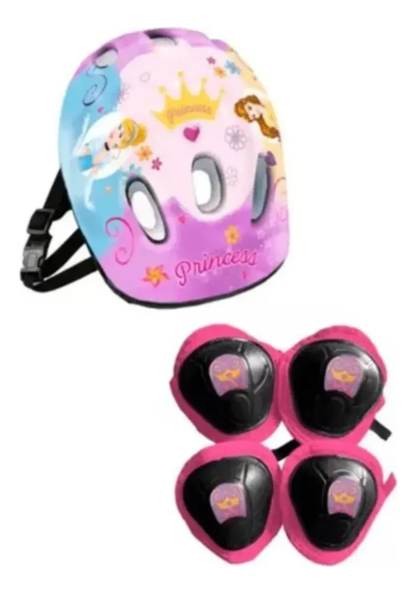 Kit Seguridad Con Casco + Protecciones Disney Princesas - Imagen 2