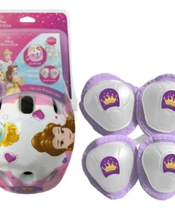 Kit Seguridad Con Casco + Protecciones Disney Princesas