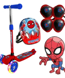 Monopatín Spiderman Con Luz y Sonido+ Kit de Protección
