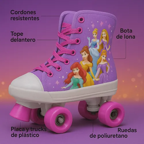 Patines Con Zapatillas Princesas Disney - Imagen 2