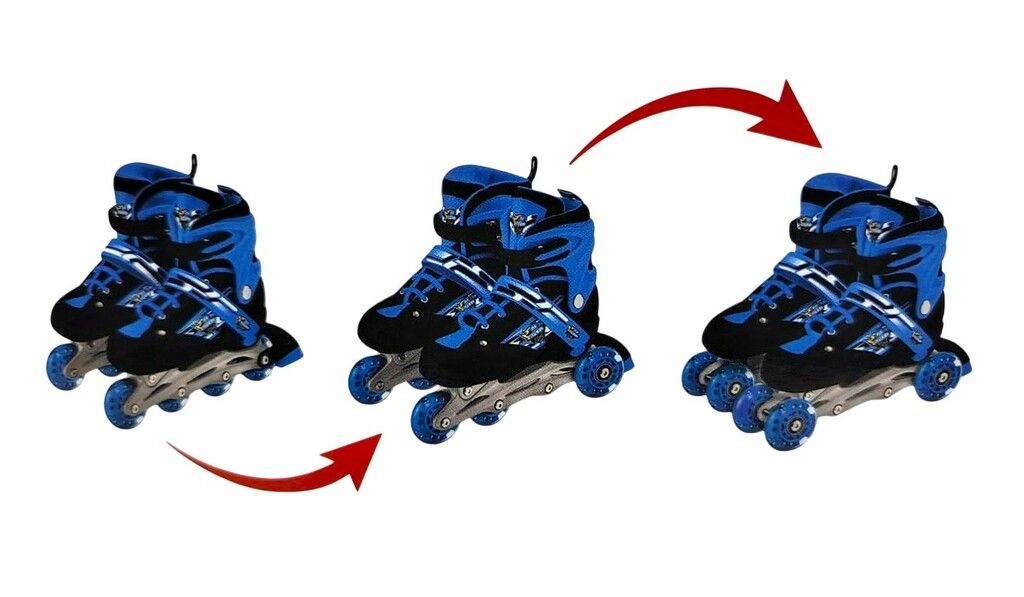 Rollers Go Speed 3 En 1 Ruedas Intercambiables y Luces + Kit de Protección Talle S - Imagen 2
