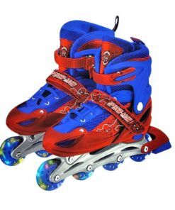 Rollers Spiderman 3 En 1 Ruedas Intercambiables y Luces + Kit de Protección Talle M
