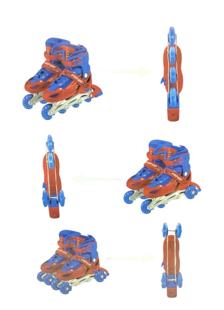 Rollers Spiderman 3 En 1 Ruedas Intercambiables y Luces + Kit de Protección Talle M - Imagen 3