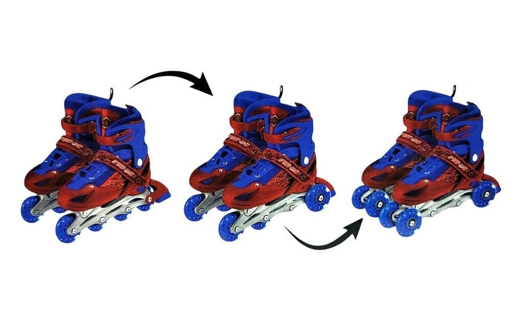 Rollers Spiderman 3 En 1 Ruedas Intercambiables y Luces + Kit de Protección Talle M - Imagen 4
