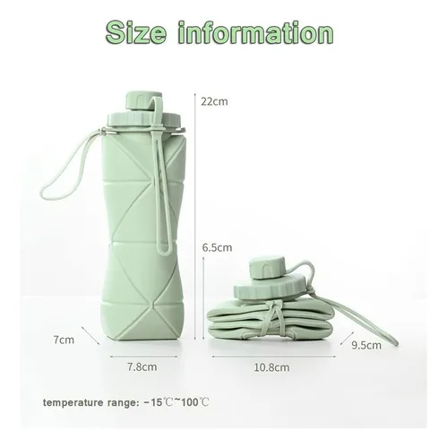 Botella De Silicona Plegable 600 Ml - Imagen 2