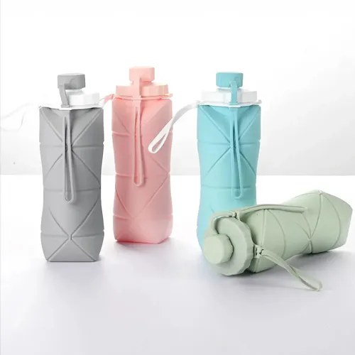 Botella De Silicona Plegable 600 Ml