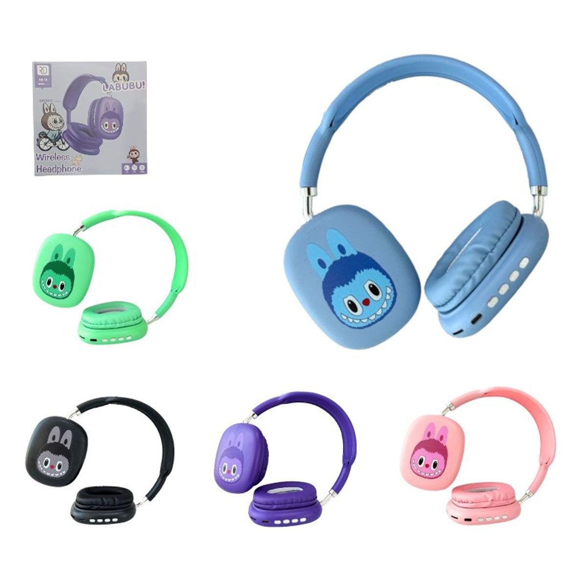 Auriculares Vincha Bluetooth Diseño Labubu Colores - Imagen 2