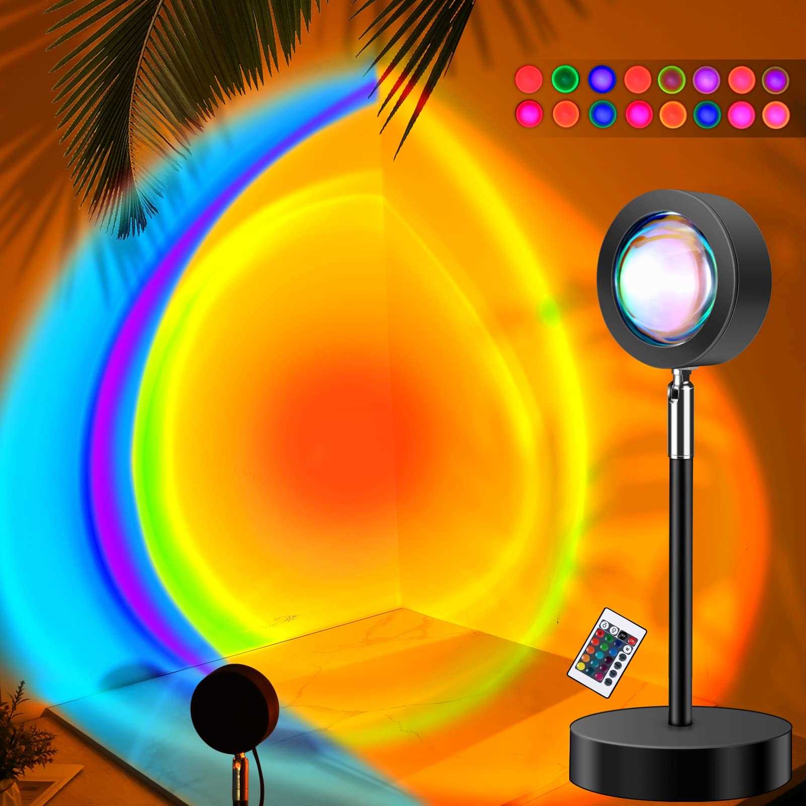 Lampara Led Sun Atardecer Colores con Control