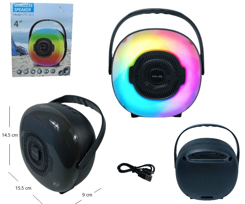 Parlante Bluetooth Portatil Led 4" 1473 - Imagen 2